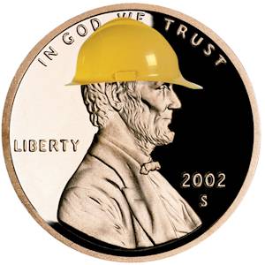 penny wearing a hardhat