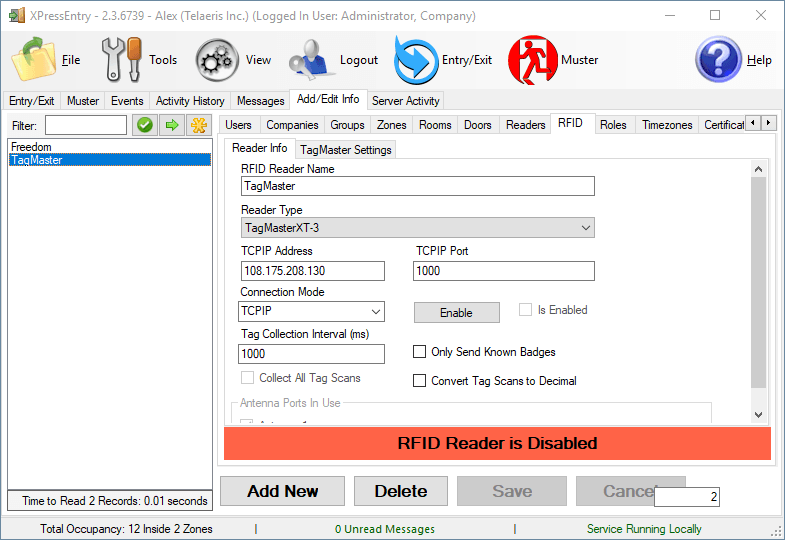 XPressEntry TagMaster แท็บ RFID