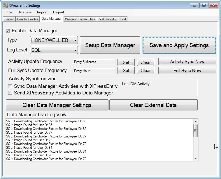 xpressentry set up page save and apply