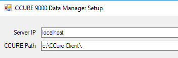 ccure 9000 data manager setup