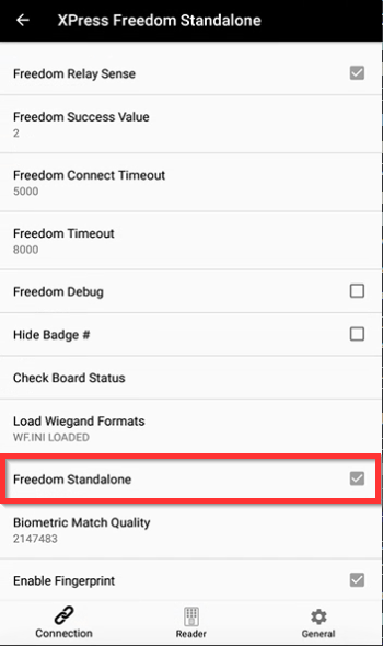 Uncheck Freedom Standalone