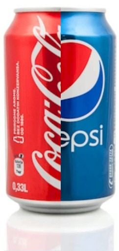 half coke half pepsi can