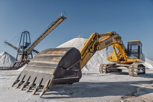 excavator at a mining site