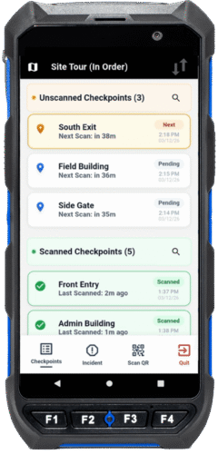 a software guard tour system on a rugged pda device