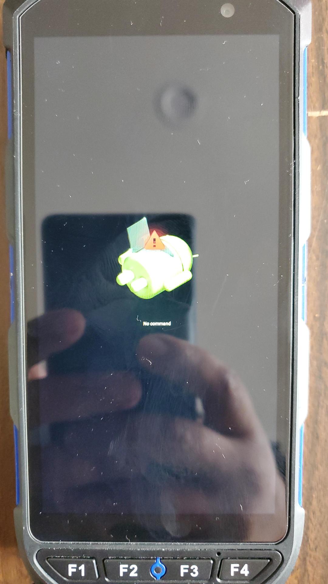 XPID210 Android Recovery boot screen showing the 'No command' icon