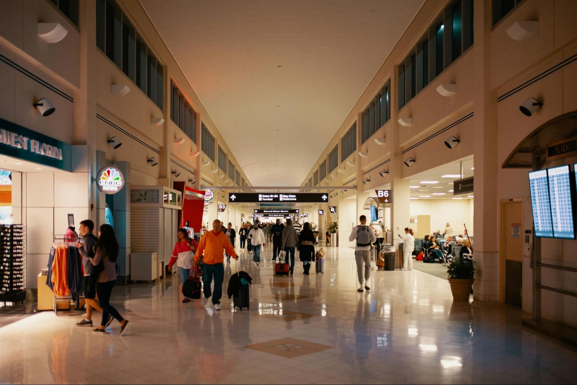 inside of an airport terminal