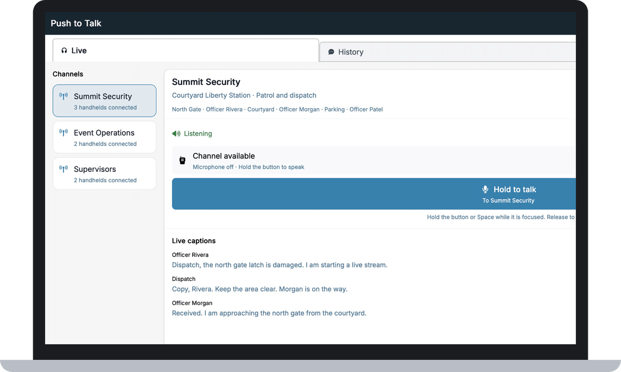 Push Us Push to Talk for Security Guards | XPressEntry